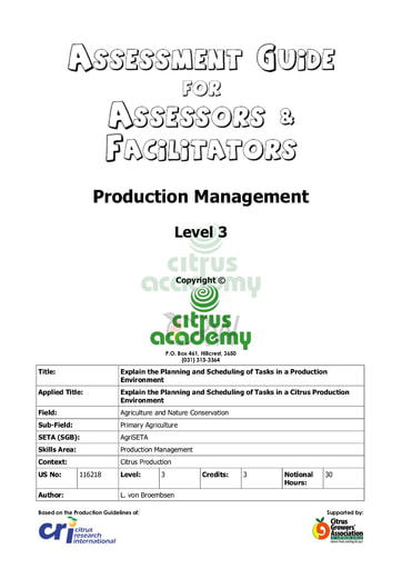Assessment Guide for Assessors