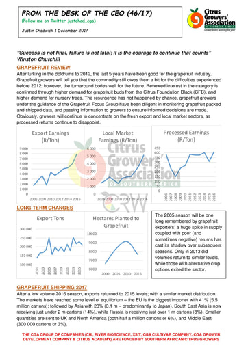 CGA - CEO Newsletter 46/2017 (01/12/17)