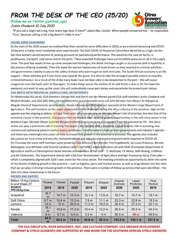 CGA - CEO Newsletter 25/2020 (10/07/20)