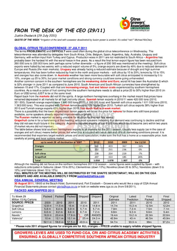 CGA - CEO Newsletter 29/2011 (29/07/11)