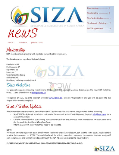 SIZA News Volume 4, Issue 1