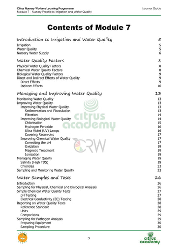 Module 7 Nursery Practices: Irrigation and Water Quality