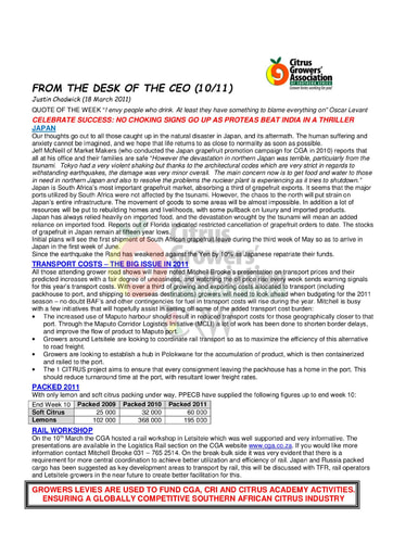 CGA - CEO Newsletter 10/2011 (18/02/11)