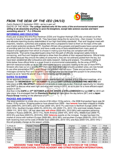 CGA - CEO Newsletter 34/2010 (03/09/10)