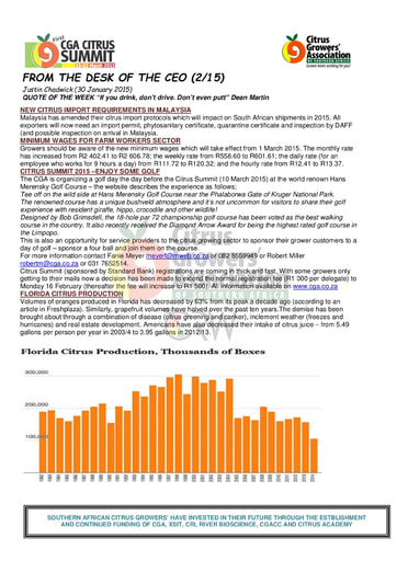 CGA - CEO Newsletter 02/2015 (30/01/15)