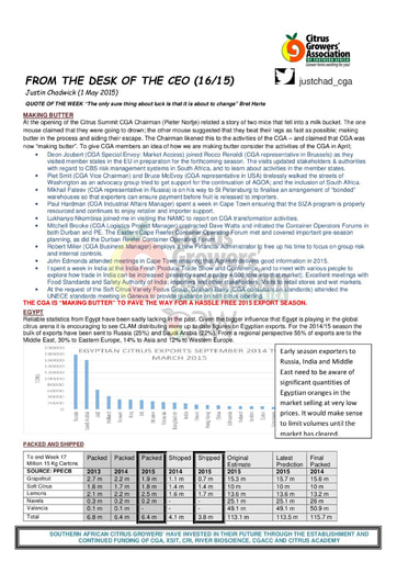 CGA - CEO Newsletter 16/2015 (01/05/15)