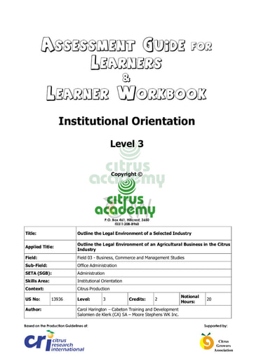 Assessment Guide for Learners