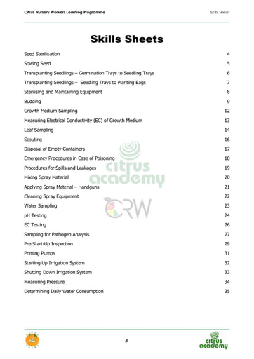 Module 9 Skills Sheets
