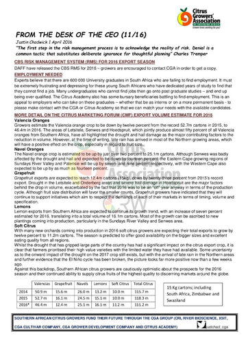 CGA - CEO Newsletter 11/2016 (01/04/16)