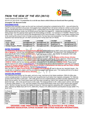 CGA - CEO Newsletter 39/2010 (08/10/10)