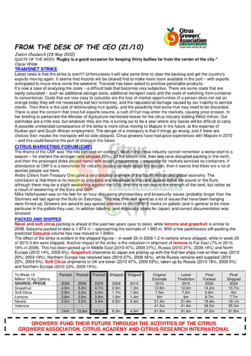 CGA - CEO Newsletter 21/2010 (28/05/10)