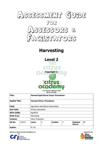 Assessment Guide for Assessors