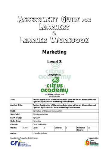Assessment Guide for Learners