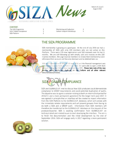 SIZA News Volume 4, Issue 5