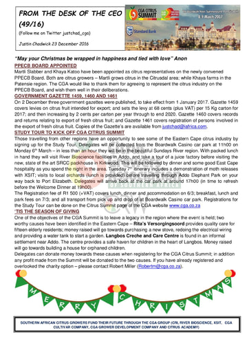 CGA - CEO Newsletter 49/2016 (23/12/16)