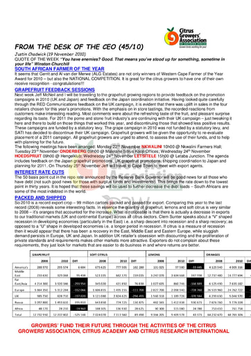 CGA - CEO Newsletter 45/2010 (19/11/10)