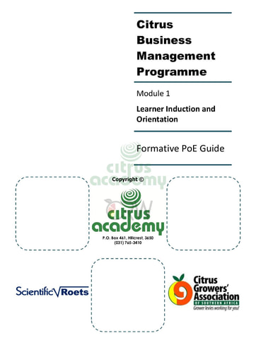 Module 1 Learner Induction and Orientation