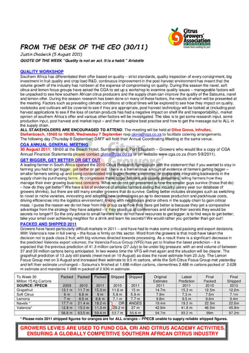 CGA - CEO Newsletter 30/2011 (05/08/11)