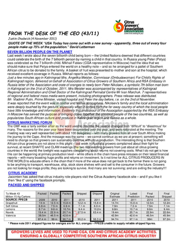 CGA - CEO Newsletter 43/2011 (04/11/11)