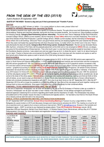 CGA - CEO Newsletter 37/2015 (25/09/15)