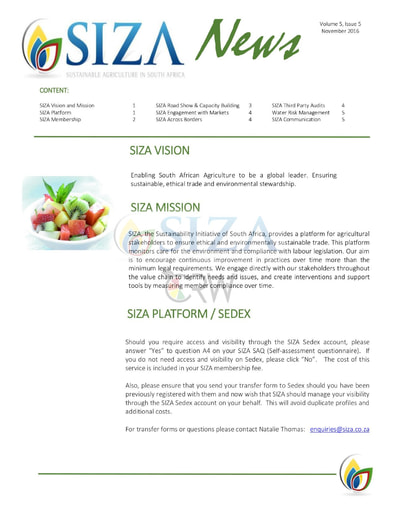 SIZA News Volume 5, Issue 5