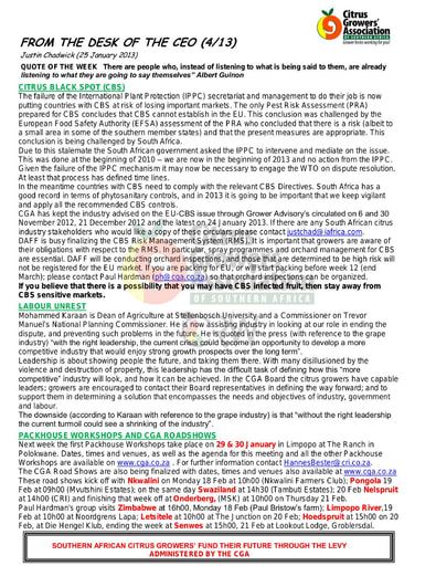 CGA - CEO Newsletter 04/2013 (25/01/13)