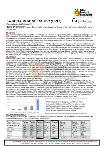 CGA - CEO Newsletter 18/2015 (15/05/15)