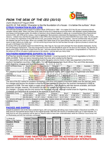 CGA - CEO Newsletter 33/2010 (27/08/10)