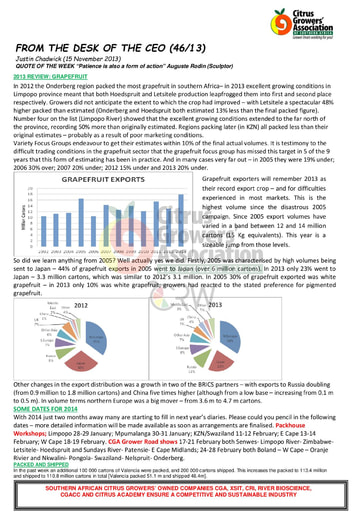 CGA - CEO Newsletter 46/2013 (15/11/13)