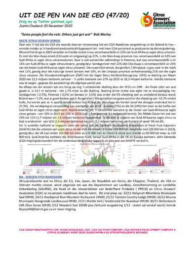CGA - CEO Nuusbrief 47/2020 (20/11/20)