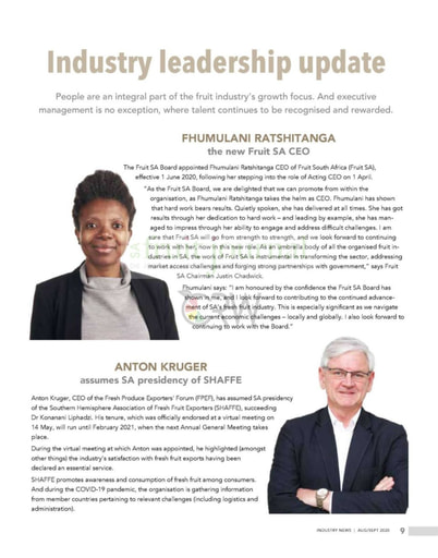 Industry leadership update
