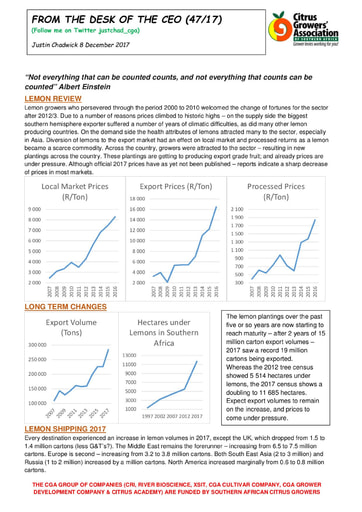 CGA - CEO Newsletter 47/2017 (08/12/17)