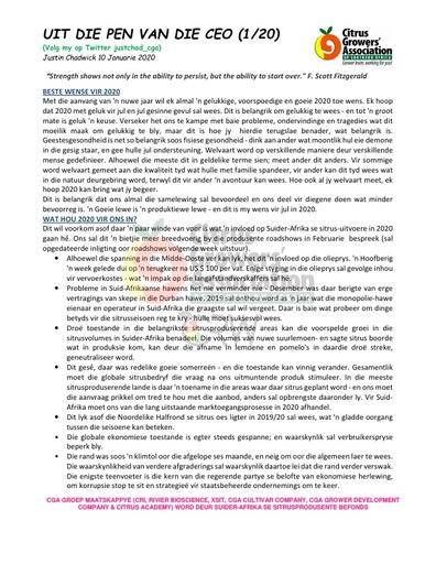 CGA - CEO Nuusbrief 01/2020 (10/01/20)