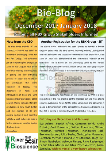 River Bioscience Bio-Blog 12/2017