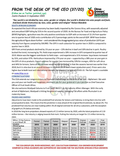 CGA - CEO Newsletter 37/2020 (11/09/20)