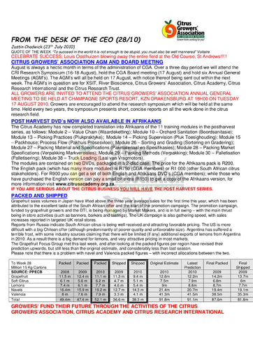 CGA - CEO Newsletter 28/2010 (23/07/10)