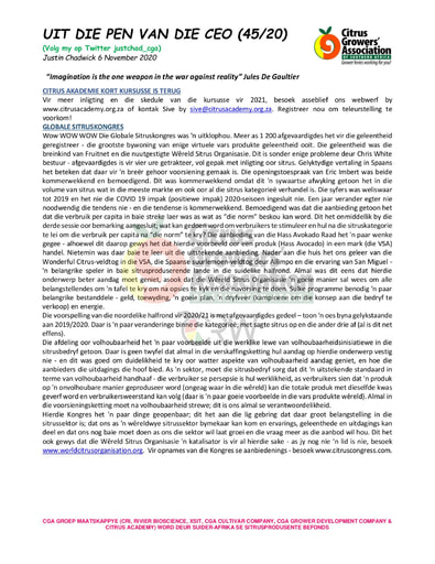 CGA - CEO Nuusbrief 45/2020 (06/11/20)