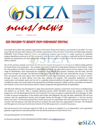 SIZA News Volume 1