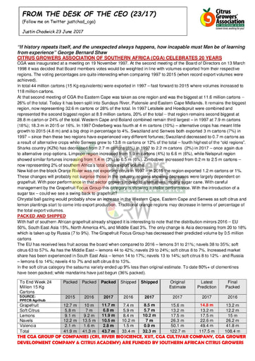 CGA - CEO Newsletter 23/2017 (23/06/17)