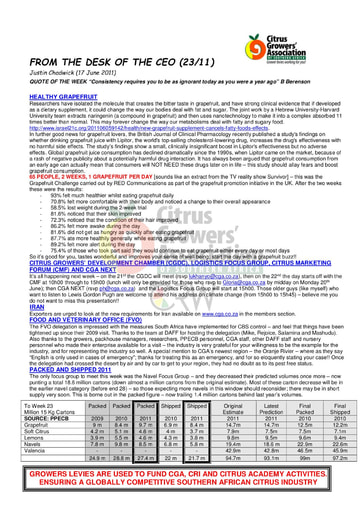CGA - CEO Newsletter 23/2011 (17/06/11)