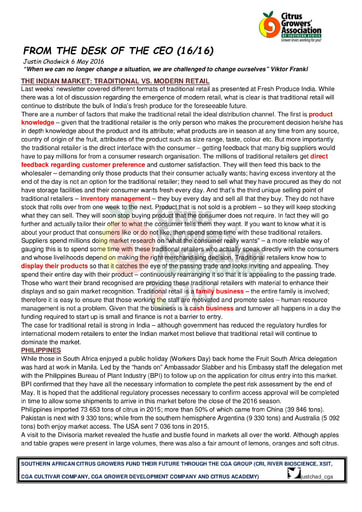 CGA - CEO Newsletter 16/2016 (06/05/16)