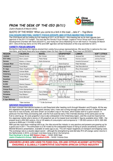 CGA - CEO Newsletter 08/2011 (04/03/11)