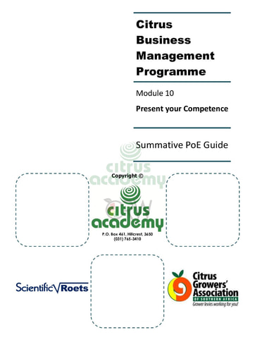 Module 10 Present your Competence