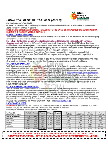 CGA - CEO Newsletter 23/2010 (11/06/10)