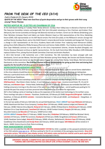 CGA - CEO Newsletter 03/2014 (31/01/14)