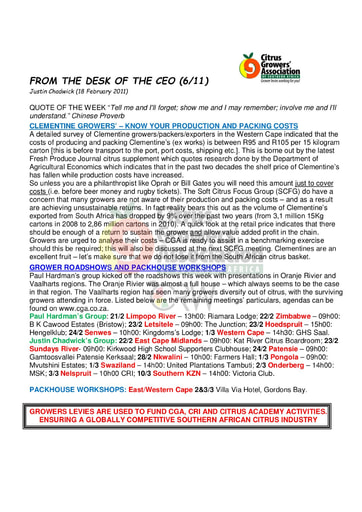 CGA - CEO Newsletter 06/2011 (18/02/11)
