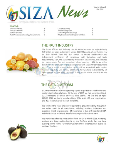 SIZA News Volume 3, Issue 5