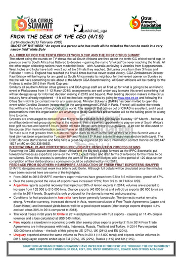 CGA - CEO Newsletter 04/2015 (13/02/15)