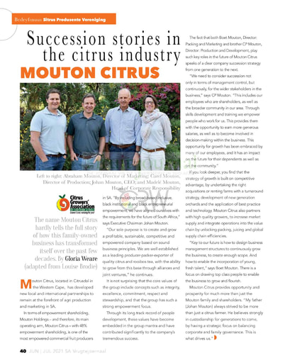 Succession stories in the citrus industry