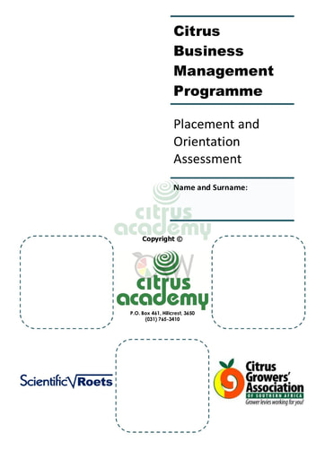 Placement and Orientation Assessment
